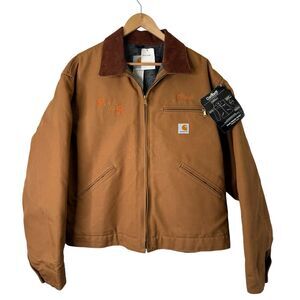 Vintage Carhartt Detroit Jacket Blanket Lined Mens Size 56 (3XL) J01 Brown USA